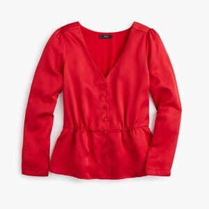J. Crew Red Button-Down Blouse